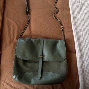Olive Green Leather Crossbody Bag - Fossil